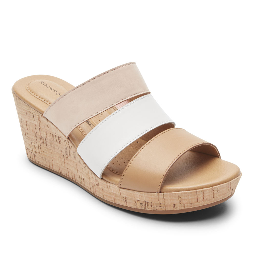 Rockport Womens Lyla Banded - Slides Pink - RZU096481